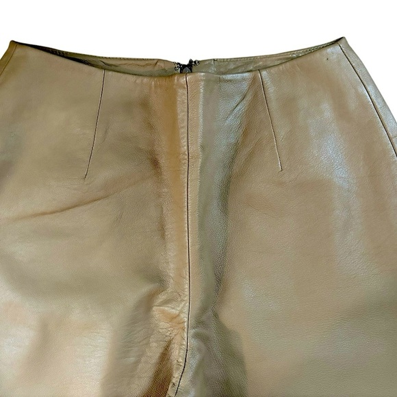Vintage VTG 80’s Lamb Butter Soft Leather Flare Lined Pant Sz 6X31 Warm Caramel - Picture 5 of 6